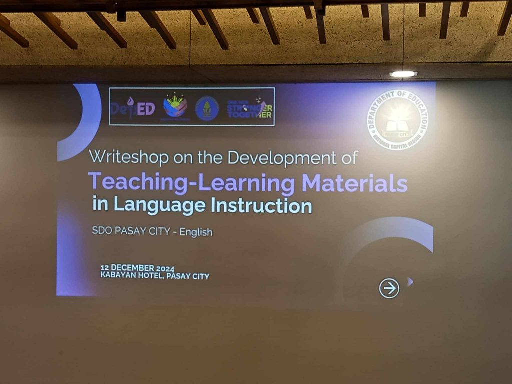 WRITESHOP ON THE DEVELOPMENT OF TEACHING-LEARNING MATERIALS